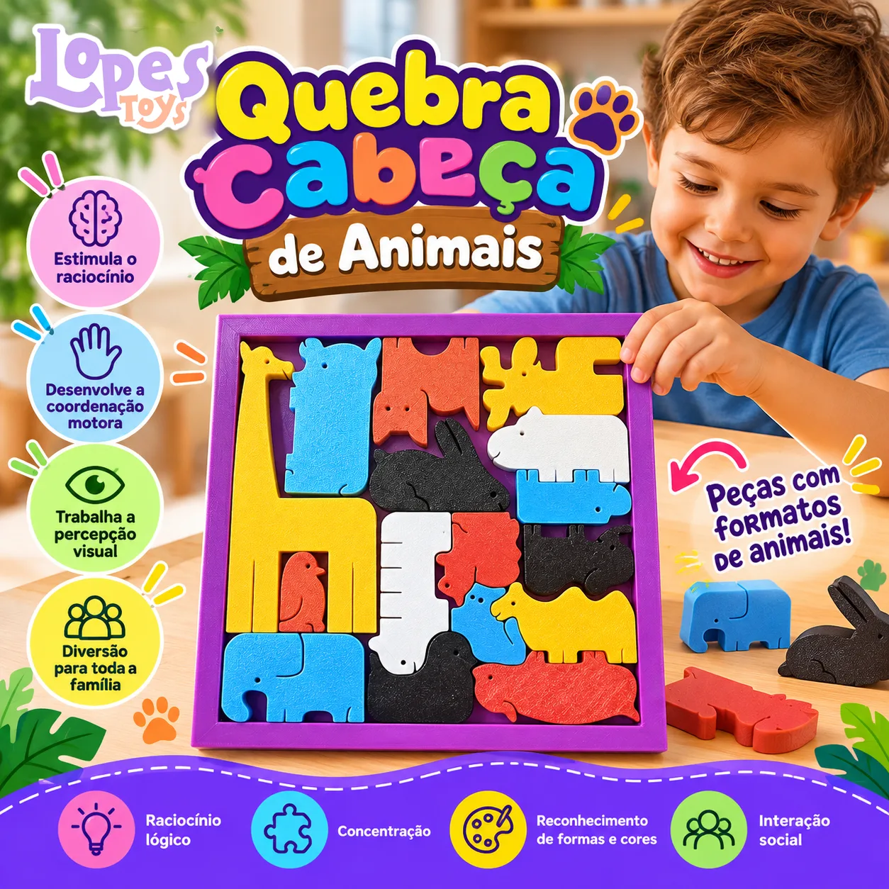 Quebra Cabeça de Animais