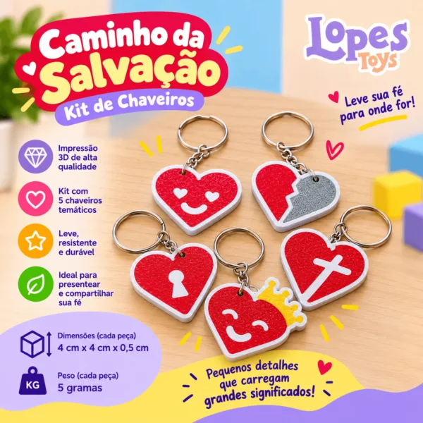 Kit de Chaveiros - CAMINHO DA SALVAÇÃO